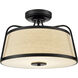 None LED 15.25 inch Matte Black Semi-Flush Mount Ceiling Light